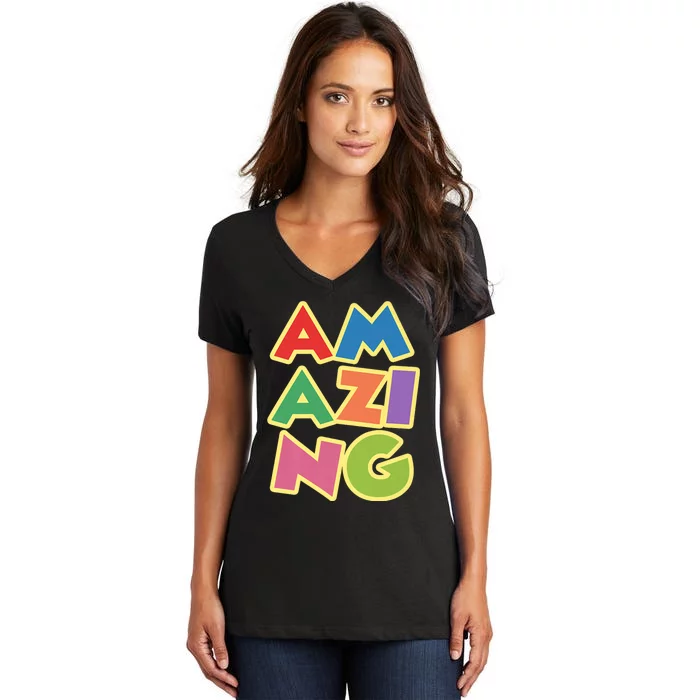 AM AZI NG Women's V-Neck T-Shirt