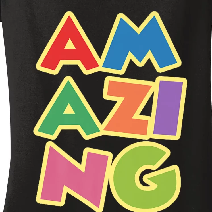 AM AZI NG Women's V-Neck T-Shirt