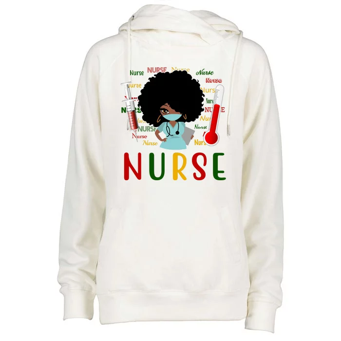 African American Nurse Womens Funnel Neck Pullover Hood