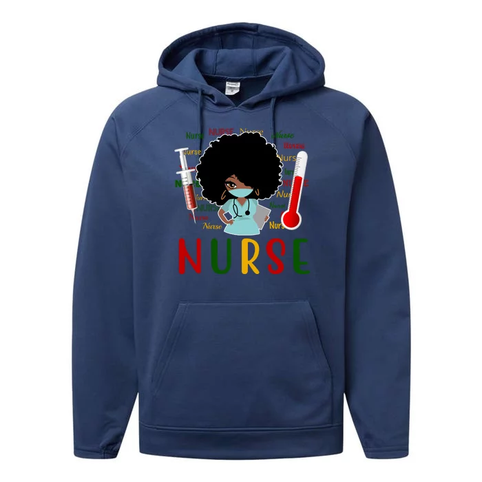 African American Nurse Performance Fleece Hoodie