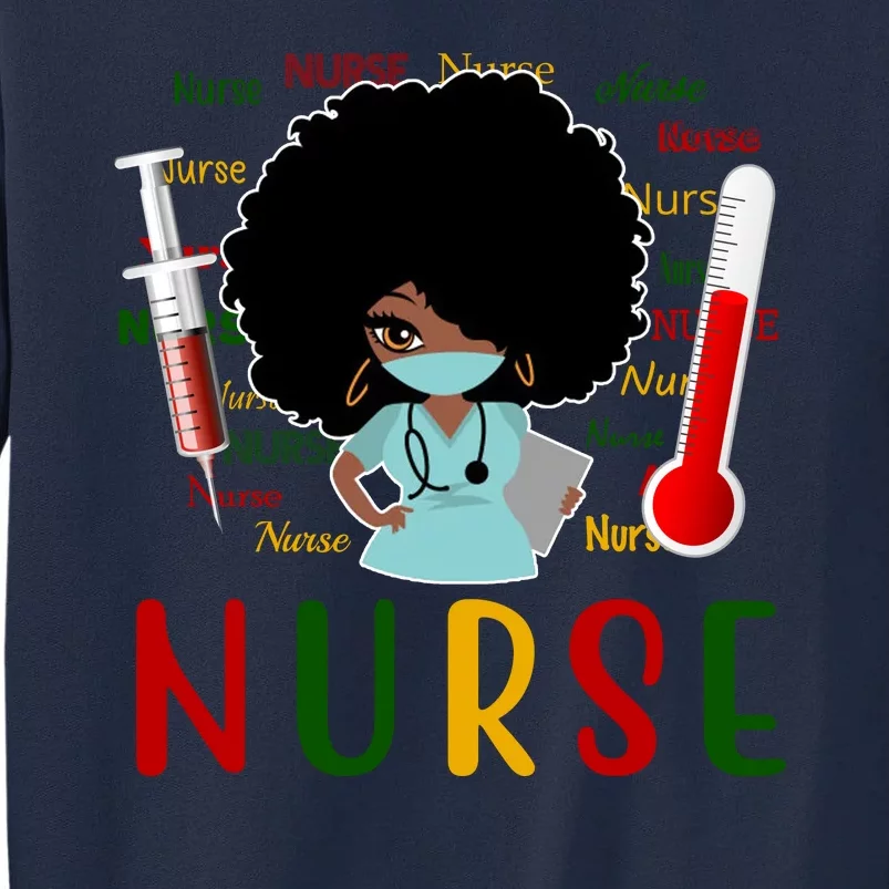 African American Nurse Tall Sweatshirt