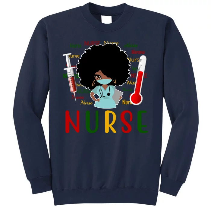 African American Nurse Tall Sweatshirt