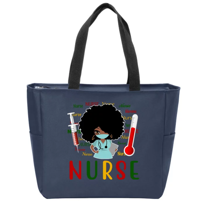 African American Nurse Zip Tote Bag