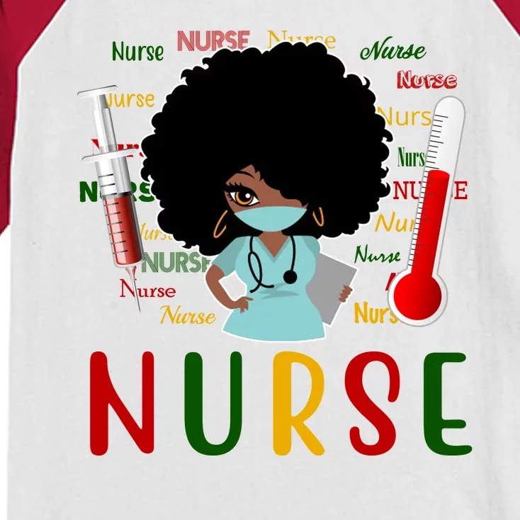 African American Nurse Kids Colorblock Raglan Jersey