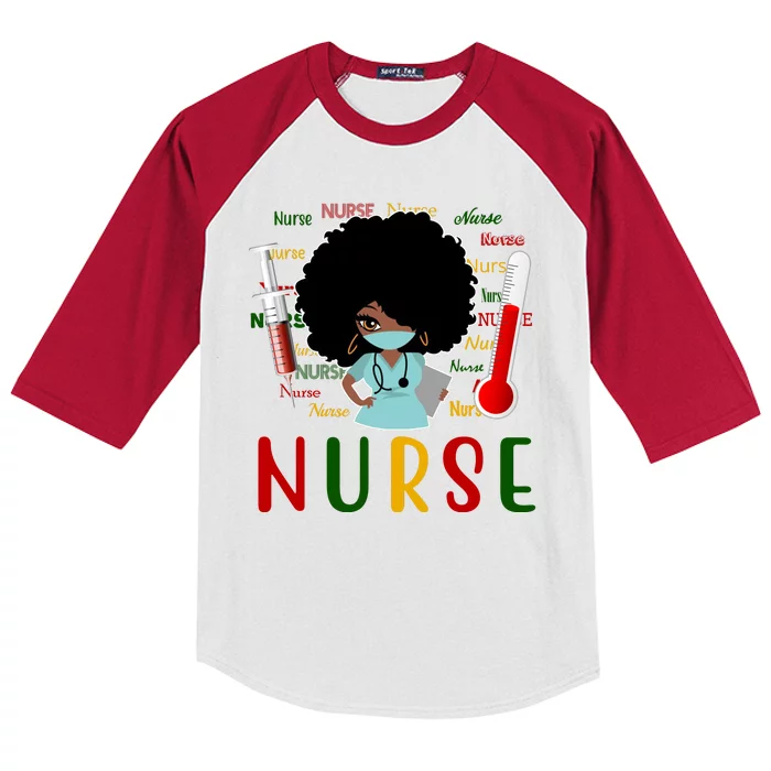 African American Nurse Kids Colorblock Raglan Jersey