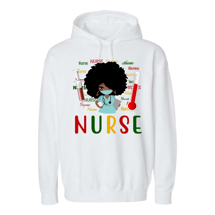 African American Nurse Garment-Dyed Fleece Hoodie