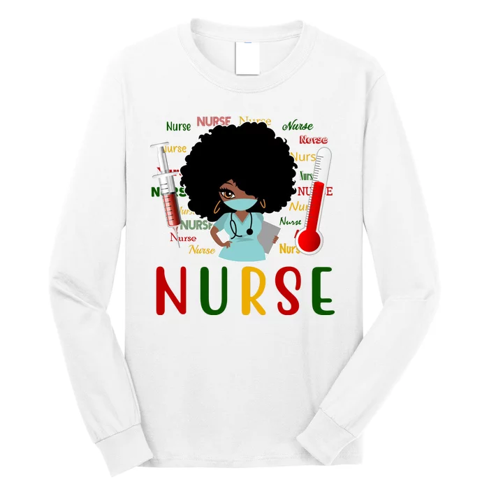 African American Nurse Long Sleeve Shirt