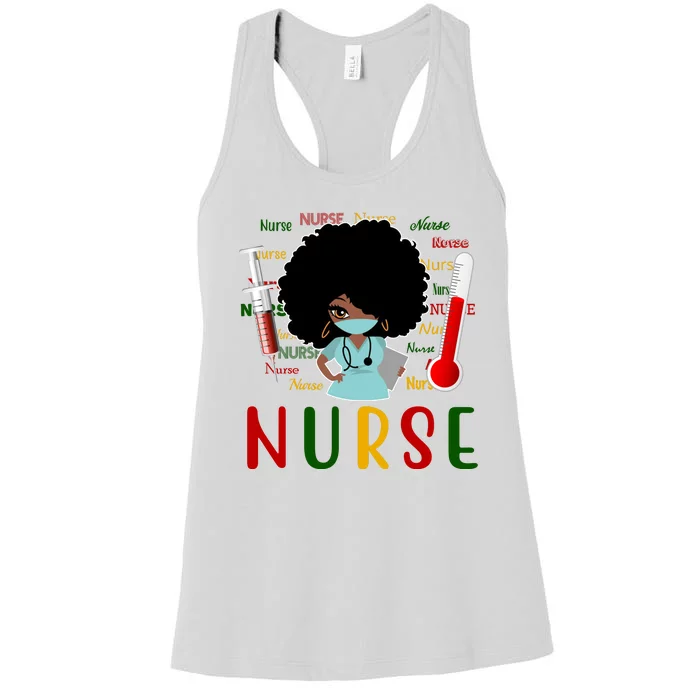 African American Nurse Women's Racerback Tank