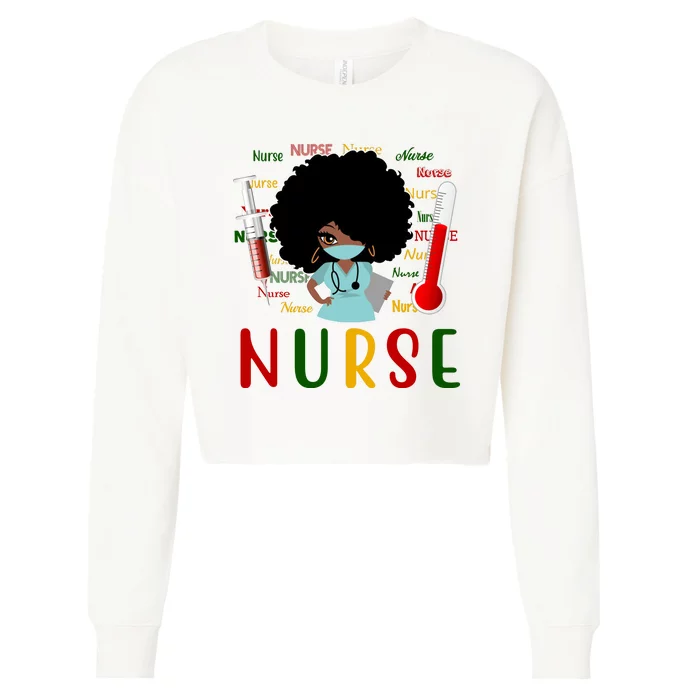 African American Nurse Cropped Pullover Crew