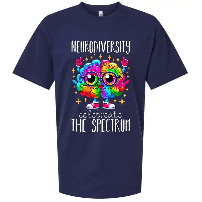 Autism Awareness Neurodiversity Brain Sueded Cloud Jersey T-Shirt