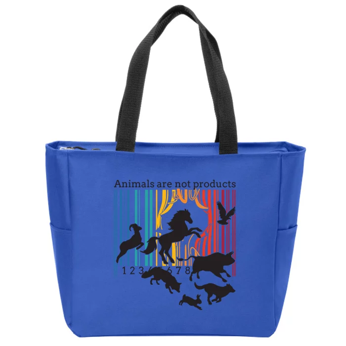 Animals Are Not Products Liberation Vegetarian Animal Rights Gift Zip Tote Bag