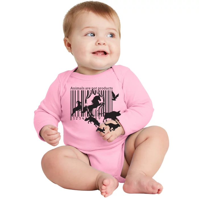 Animals Are Not Products Animal Rights Liberation Vegan Gift Baby Long Sleeve Bodysuit