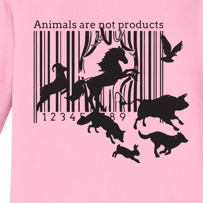 Animals Are Not Products Animal Rights Liberation Vegan Gift Baby Long Sleeve Bodysuit