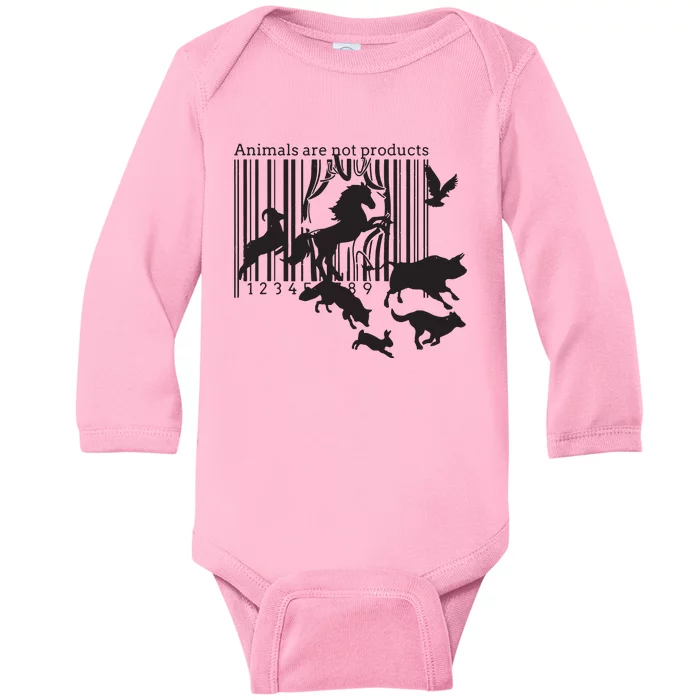 Animals Are Not Products Animal Rights Liberation Vegan Gift Baby Long Sleeve Bodysuit