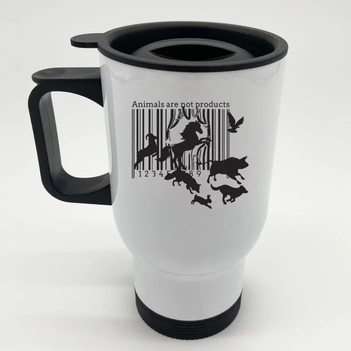 Animals Are Not Products Animal Rights Liberation Vegan Gift Front & Back Stainless Steel Travel Mug