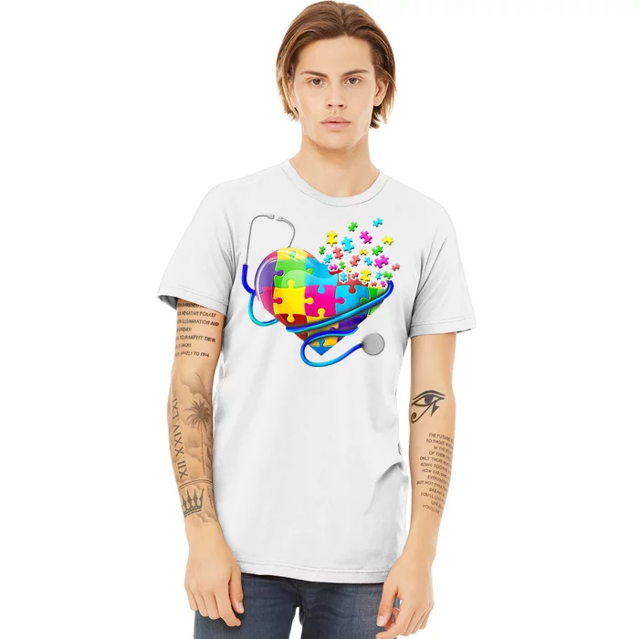 Autism Awareness Nurse Heart Premium T-Shirt