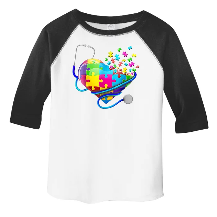 Autism Awareness Nurse Heart Toddler Fine Jersey T-Shirt