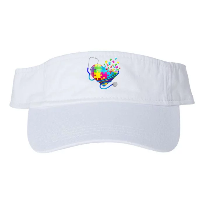 Autism Awareness Nurse Heart Valucap Bio-Washed Visor