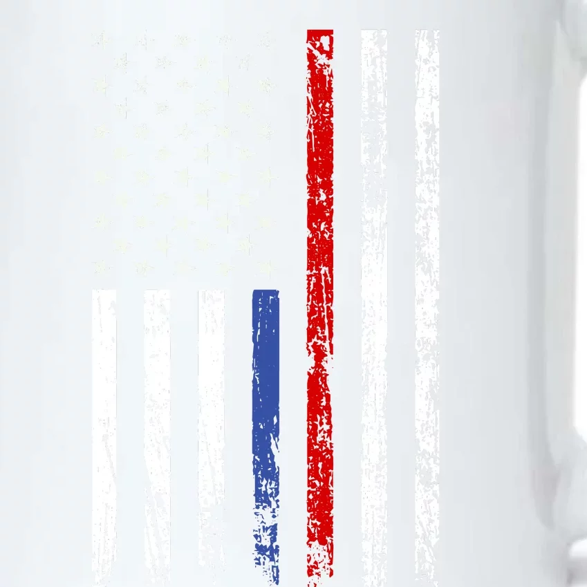 AnAmericanFlagWithMilitary,PoliceAndFirefighterStripesDesign Black Color Changing Mug