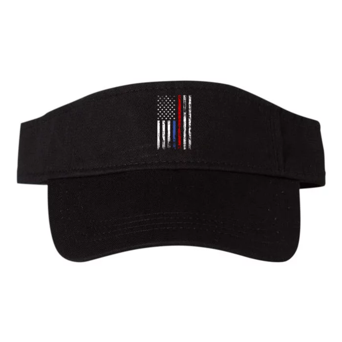 AnAmericanFlagWithMilitary,PoliceAndFirefighterStripesDesign Valucap Bio-Washed Visor