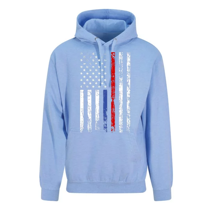 AnAmericanFlagWithMilitary,PoliceAndFirefighterStripesDesign Unisex Surf Hoodie