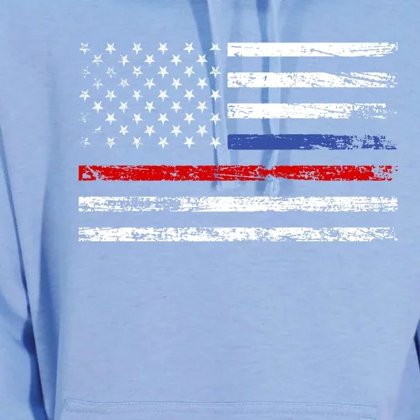 AnAmericanFlagWithPoliceAndFirefighterStripesDesign Unisex Surf Hoodie