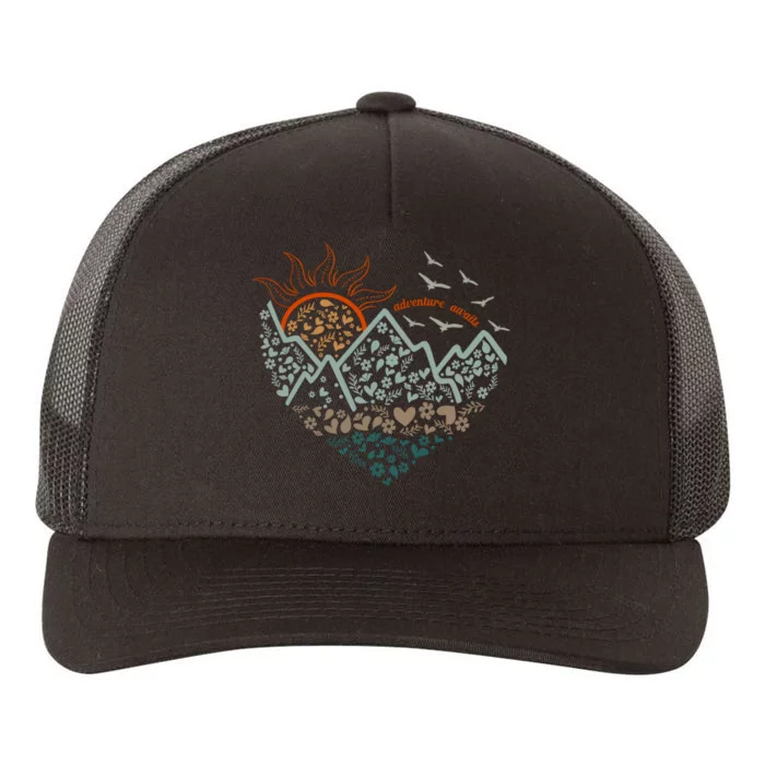 Adventure Awaits Nature Camp Lover Wanderlust Explore More Yupoong Adult 5-Panel Trucker Hat