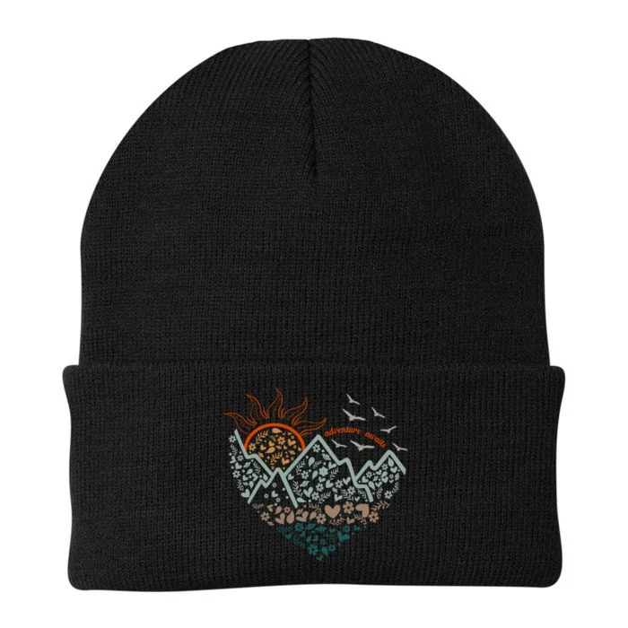 Adventure Awaits Nature Camp Lover Wanderlust Explore More Knit Cap Winter Beanie