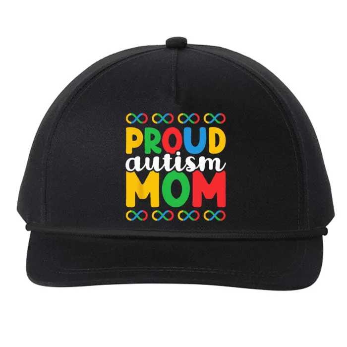 Autism Awareness Neurodiversity Support Infinity Symbol Mom Snapback Five-Panel Rope Hat