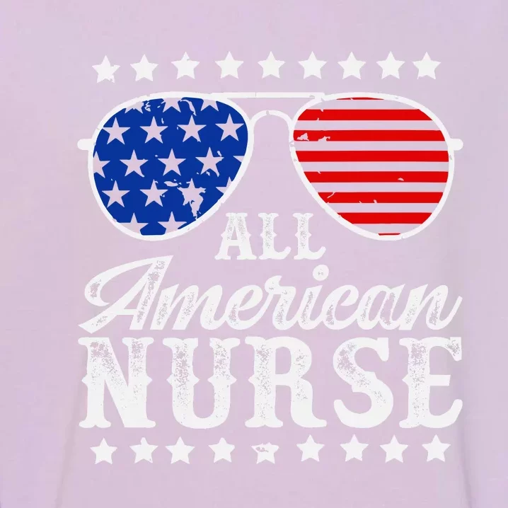 All American Nurse 4th Of July  Sunglasses Family Matching Garment-Dyed Sweatshirt