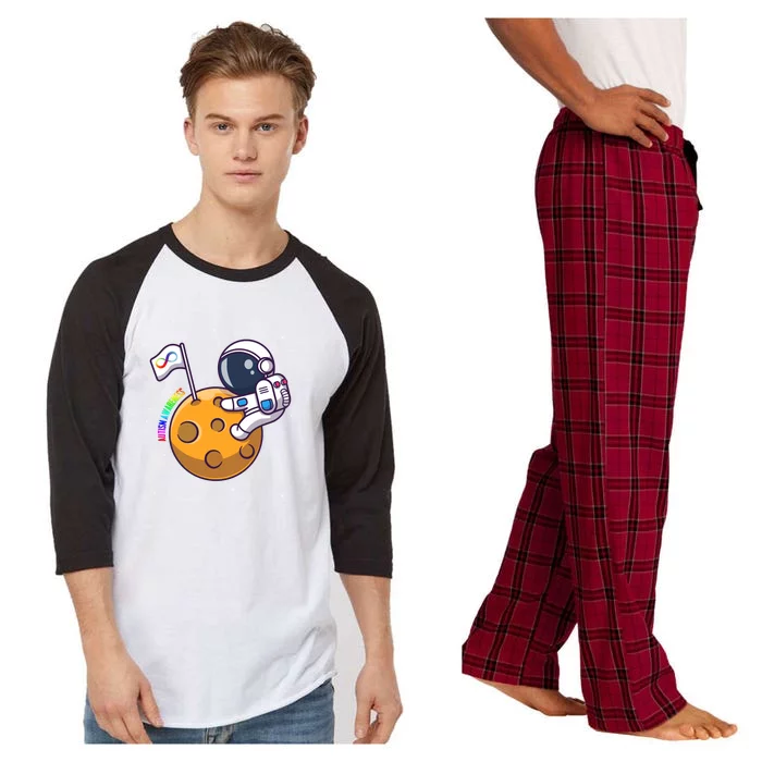 Autism Awareness Neurodiversity Astronaut Raglan Sleeve Pajama Set