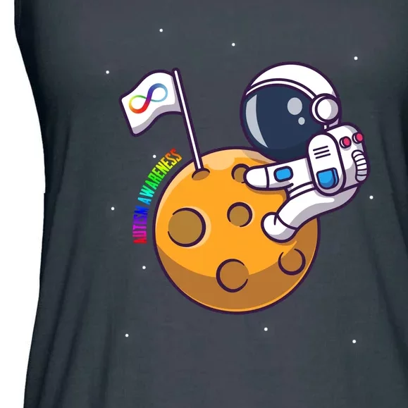 Autism Awareness Neurodiversity Astronaut Ladies Essential Flowy Tank