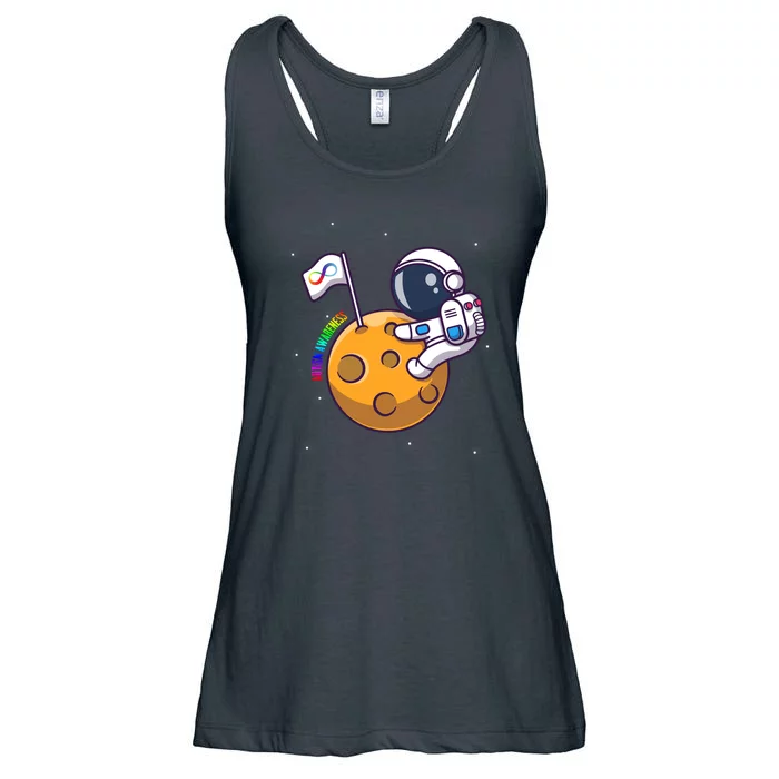 Autism Awareness Neurodiversity Astronaut Ladies Essential Flowy Tank