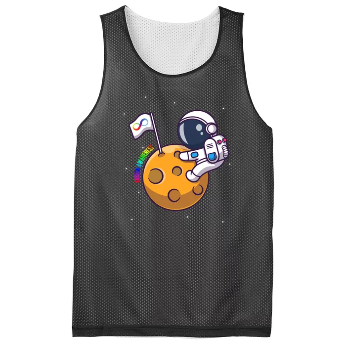 Autism Awareness Neurodiversity Astronaut Mesh Reversible Basketball Jersey Tank