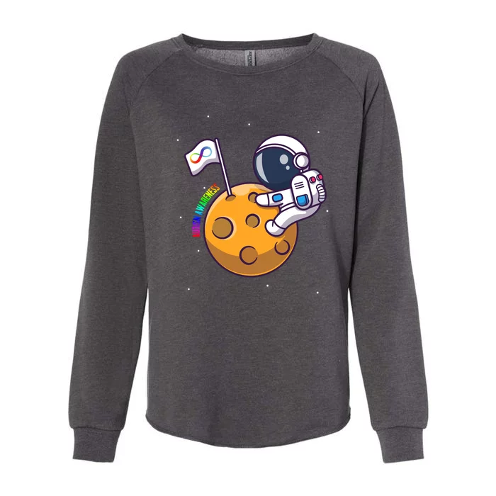 Autism Awareness Neurodiversity Astronaut Womens California Wash Sweatshirt