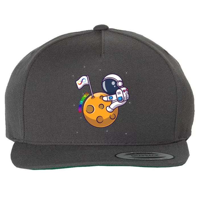 Autism Awareness Neurodiversity Astronaut Wool Snapback Cap