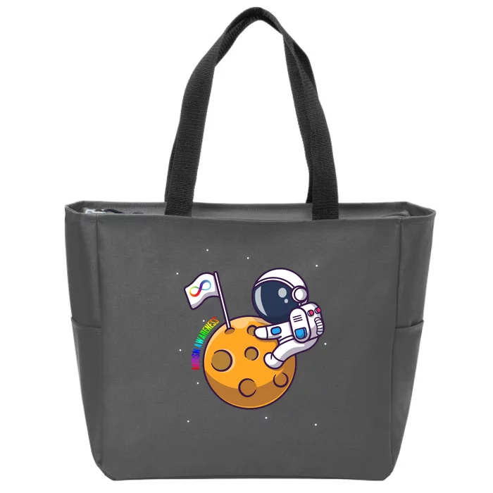 Autism Awareness Neurodiversity Astronaut Zip Tote Bag