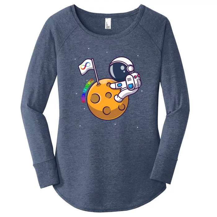 Autism Awareness Neurodiversity Astronaut Women's Perfect Tri Tunic Long Sleeve Shirt