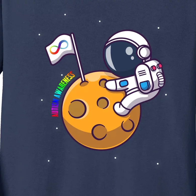 Autism Awareness Neurodiversity Astronaut Kids Long Sleeve Shirt