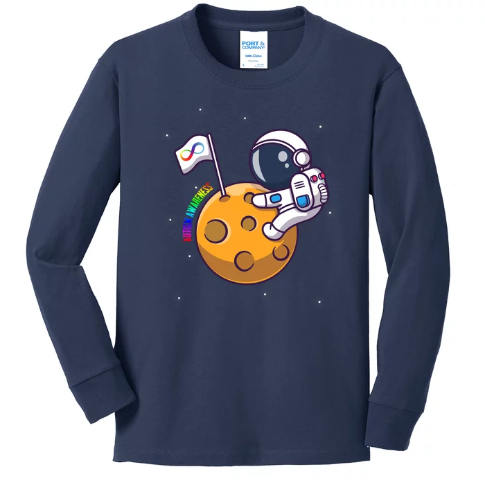 Autism Awareness Neurodiversity Astronaut Kids Long Sleeve Shirt