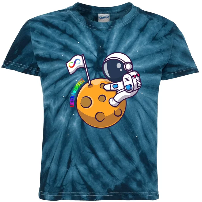 Autism Awareness Neurodiversity Astronaut Kids Tie-Dye T-Shirt