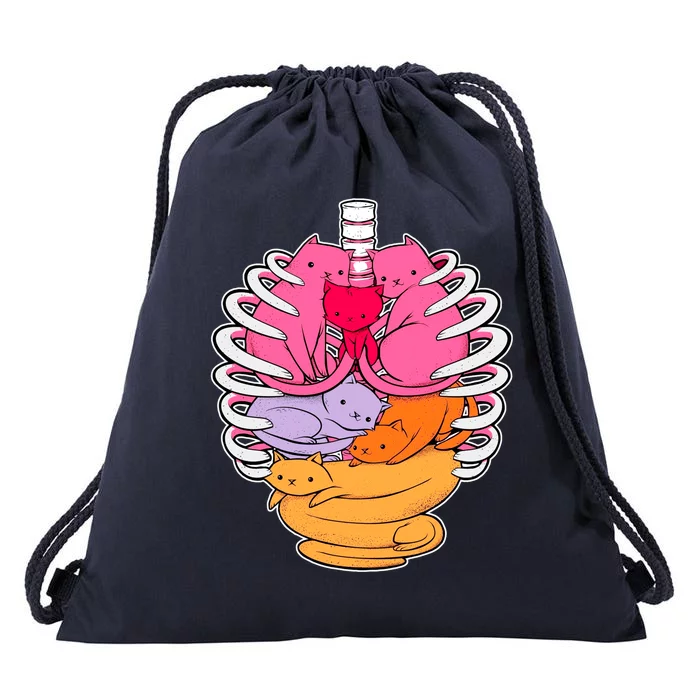 Aanatomicat Cat Chest Skeleton Drawstring Bag