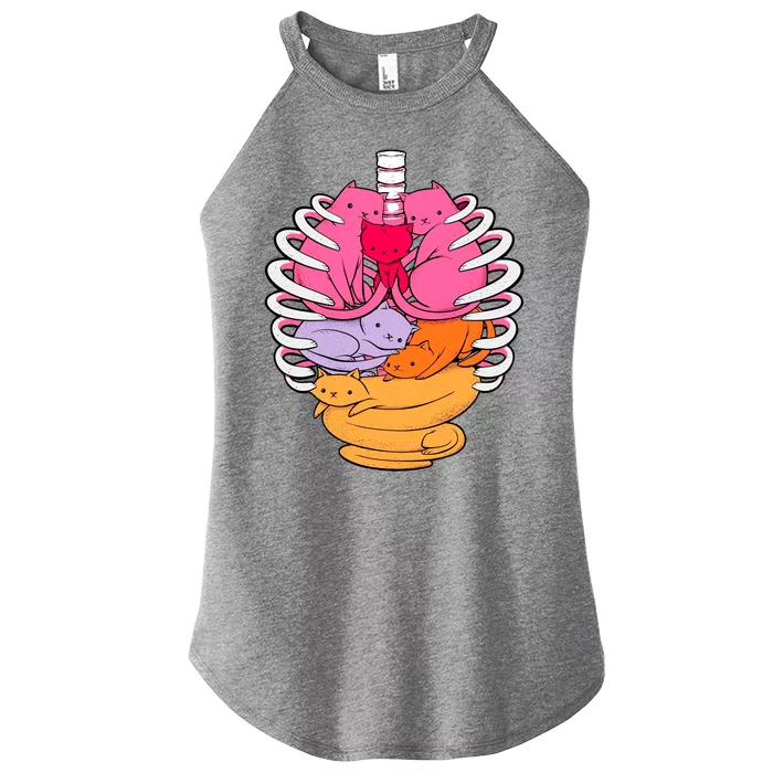 Aanatomicat Cat Chest Skeleton Women’s Perfect Tri Rocker Tank