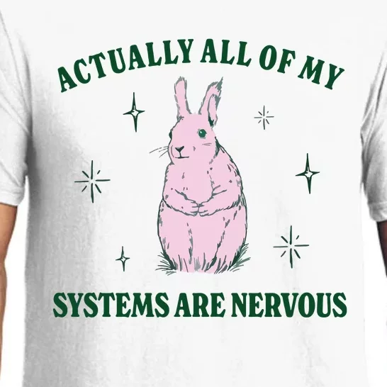 Actually All Of My Systems Are Nervous Funny Mental Health Pajama Set