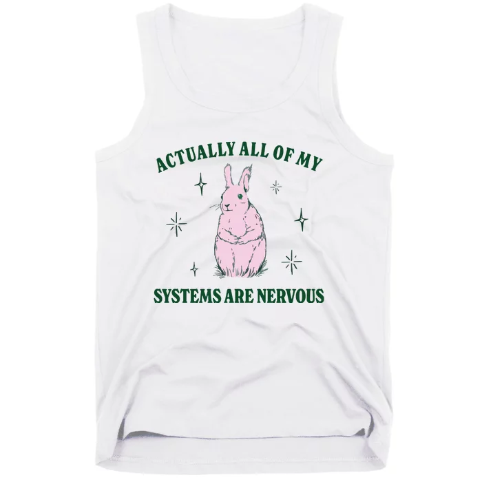 Actually All Of My Systems Are Nervous Funny Mental Health Tank Top