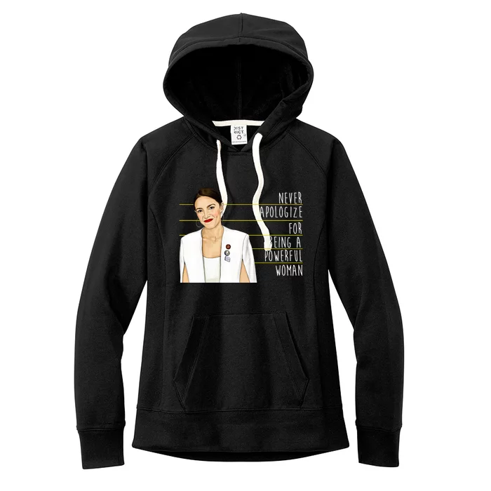 AOC Alexandria Ocasio Cortez Powerful Woman Quote Women's Fleece Hoodie