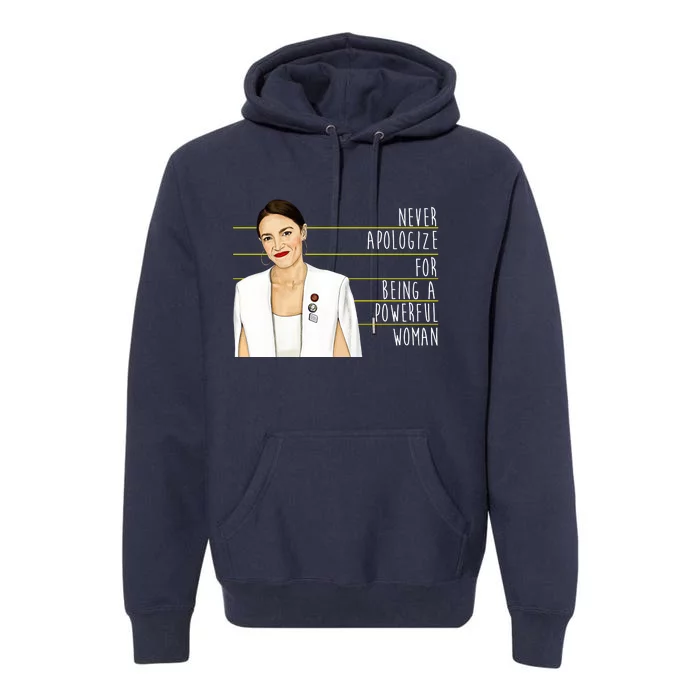 AOC Alexandria Ocasio Cortez Powerful Woman Quote Premium Hoodie