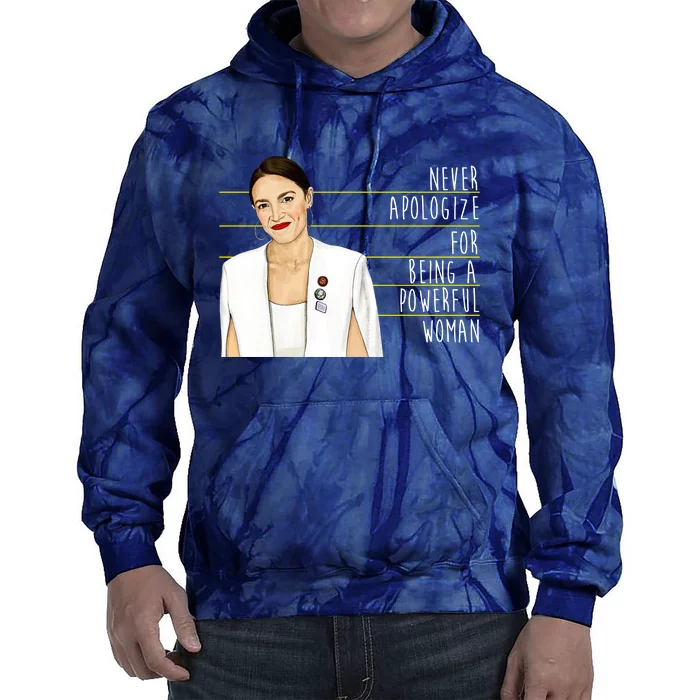 AOC Alexandria Ocasio Cortez Powerful Woman Quote Tie Dye Hoodie