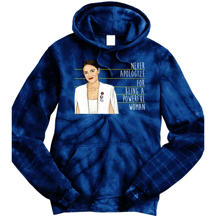 AOC Alexandria Ocasio Cortez Powerful Woman Quote Tie Dye Hoodie