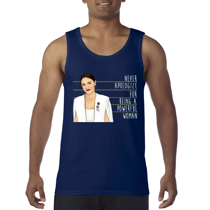 AOC Alexandria Ocasio Cortez Powerful Woman Quote Tank Top